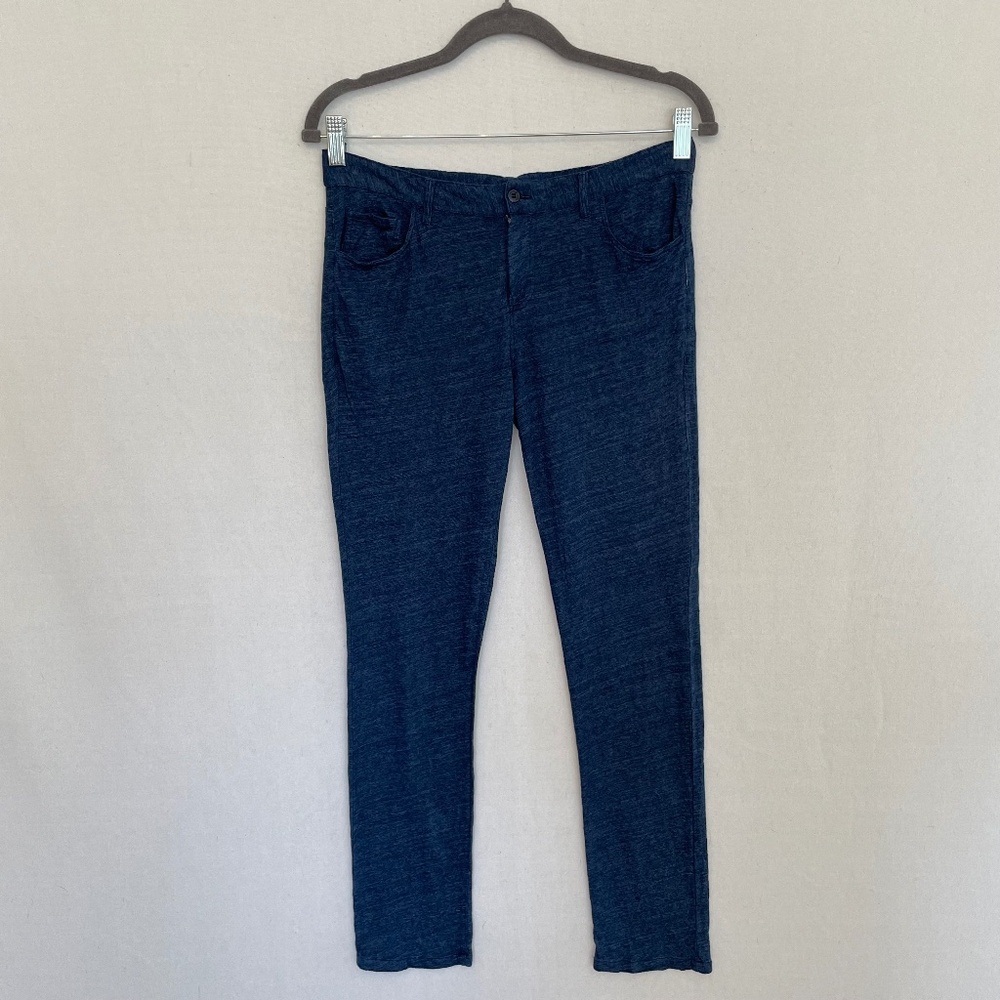 MAJESTIC PARIS for Neiman Marcus Women’s Size 2 Blue Linen Slim Leg Pants